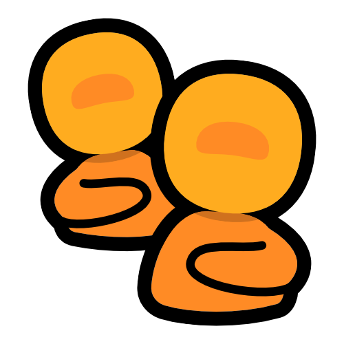 the head and shoulders of two yellow figures, one behind the other, each with a hand on their chest.